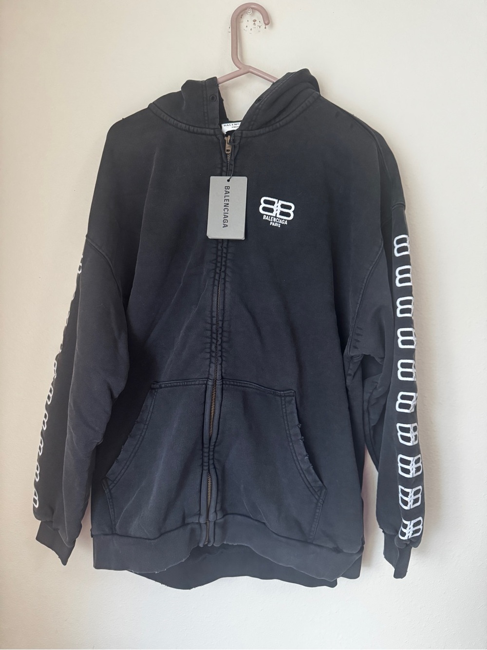 Balenciaga BB Paris Zip Up Hoodie